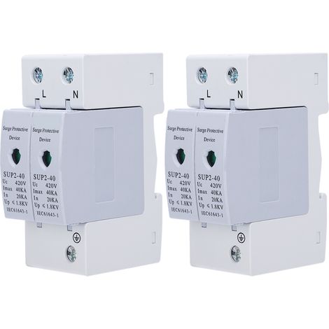 Überspannungsschutzgerät, 2 Stück, Elektronische Blitzschutzkomponente Sup240 2p 40ka 420v Ac
