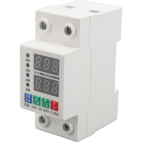 Zweiphasiges Din-schienen-voltmeter, Automatisch Einstellbarer Überspannungs- Und Überstromschutz, 120–300 V, 1 A–63 A Leitungsschutzschalter