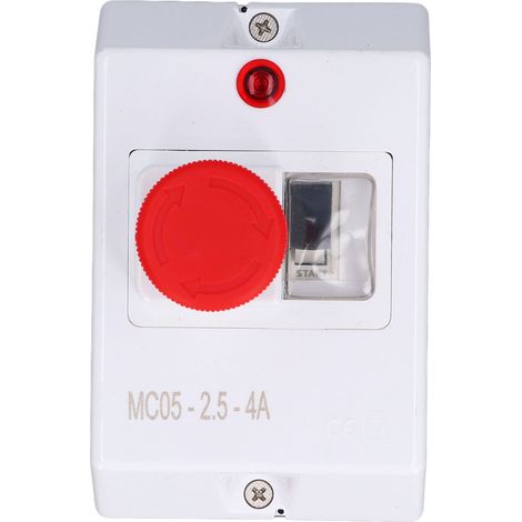 Wasserdichter Motorschutzschalter Mit Not-aus-taster Und Kontrollleuchte, 2,5–4 A, 230/240 V, 400/415 V, 500 V, 690 V