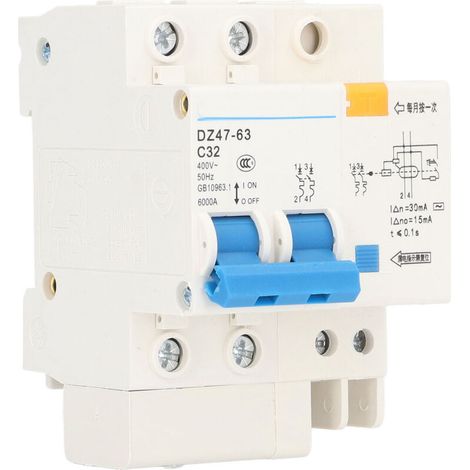 Kleiner Leitungsschutzschalter, Fehlerstromschutzschalter Mit 30 Ma Schutzstrom, 400 V, 2p + N, 32 A, Dz4763 C32