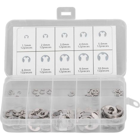 120-teiliges E-clip-sicherungsring-sortiment Für Lager, Edelstahl 304.