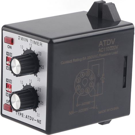 Zeitschaltknopf, Ein-/ausschaltrelais, Mehrstufiger Timer Atdv-ne Ac110v/220v