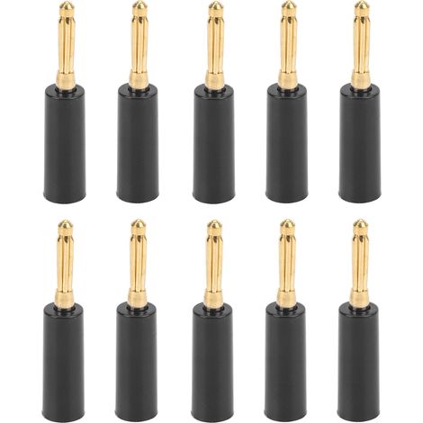 Lötloser Lautsprecherkabelstecker, Vergoldet, 4 Mm, 7-polig, Für Audio- Und Videoreceiver, Heimkino-verstärker, Schwarz