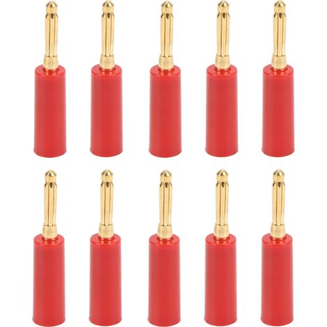 Lötloser Lautsprecherkabelstecker, Vergoldet, 4 Mm, 7-polig, Für Audio- Und Videoreceiver, Heimkino-verstärker, Rot