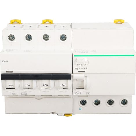 Leitungsschutzschalter Pa66 Mit Flammhemmendem Gehäuse, 4-polig Und Stromlos, Mit Fehlerstromschutzvorrichtung, 400 V Ac, 63 A