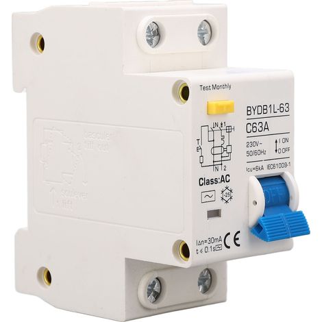 63a 30ma 6ka 1p+n Typ Ac-fehlerstromschutzschalter, Miniatur-fehlerstromschutzschalter Auf Din-schiene 230v