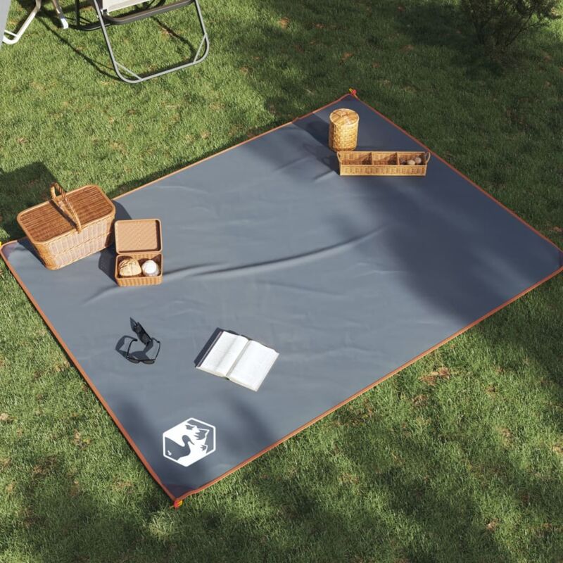 Picknickdecke Mit Grauen Und Orangen Heringen, 205 X 155 Cm