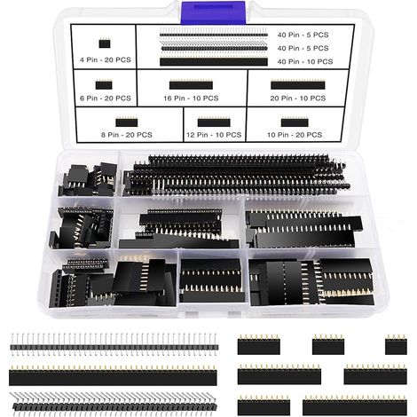 130-teiliges Set Mit 2,54 Mm Stiftleisten-steckverbindern Für Leiterplatten, Stiftleisten-steckverbindern (männlich Und Weiblich) Für Arduino Stackable Shields (4/6/8/10/12/16/20/40 Pins)