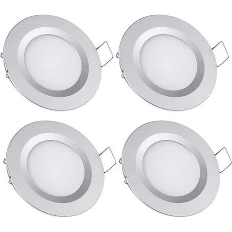X 12v Led-einbaustrahler, 58-65mm Loch, 3w, 3200k, Deckeneinbauleuchte Für Wohnmobil, Boot, Wohnwagen, Transporter, Yacht, Warmweiß (silberne Ausführung)