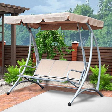 Schaukel-sonnenschutzabdeckung, Wasser- Und Staubdichte Ersatzabdeckung, Schaukelsitzabdeckung Aus 190t Oxford-gewebe, 190 X 132 X 15 Cm (beige)