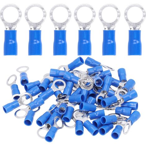 Isolierte Ringkabelschuhe, Crimpverbinder Für Kupferdraht Awg14-12 Rv5.5-8, 50 Stück
