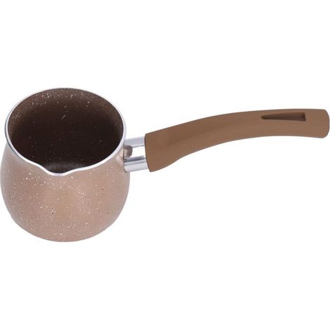 Milchtopf, 8 Cm Durchmesser, Antihaftbeschichteter Topf Mit Ausgießern, Emaillierter Aluminiumlegierungstopf Mit Innenbeschichtung, Kleiner Suppentopf (braun)