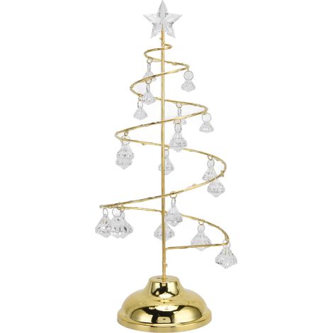 Led-tischleuchte In Weihnachtsbaumform Mit Kristalloptik, Geeignet Für Schlafzimmer, Badezimmer Und Treppenhaus, Warmgold