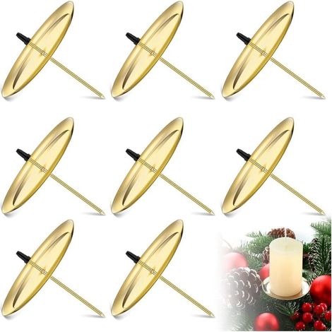 Stück 7,5 Cm / 2,95 Zoll Metallplatten-kerzenhalter Adventskranz-kerzenständer Adventskerzenteller Kerzenhalter Für Advent, Weihnachten, Tischdekoration (gold)