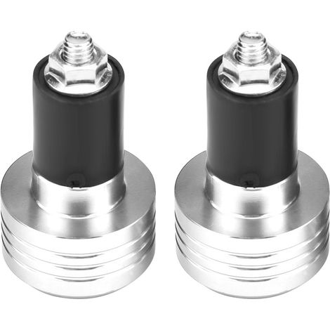 Paar Universelle Lenkerendkappen Aus Aluminium Für Motorräder, 22 Mm, Mit Gewichtsausgleichsstopfen, Silberfarben