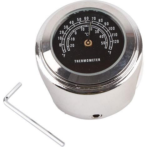 Motorrad-lenkeruhr, 7/8" - 1" Wasserdichtes Digitales Motorradthermometer, Motorrad-lenkerthermometer Aus Aluminiumlegierung, Verchromt