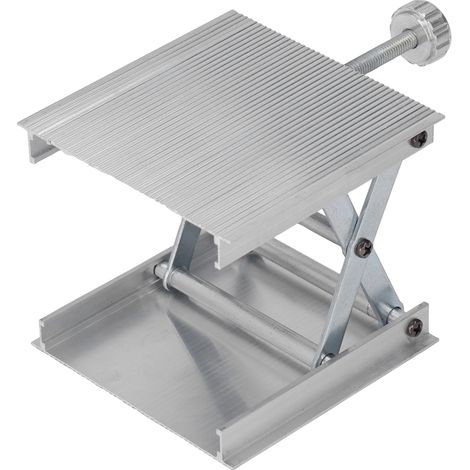 90x90mm Labor-hebeplattform, Höhenverstellbares Messwerkzeug, Manuelle Hebevorrichtung, Silber