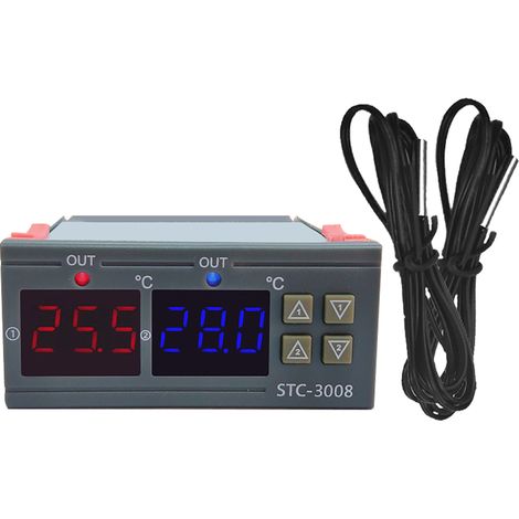 Digitaler Temperaturregler Mit Display, Intelligenter Mikrocomputer, Duale Steuerung, Einstellbarer 12-v-elektronikschalter