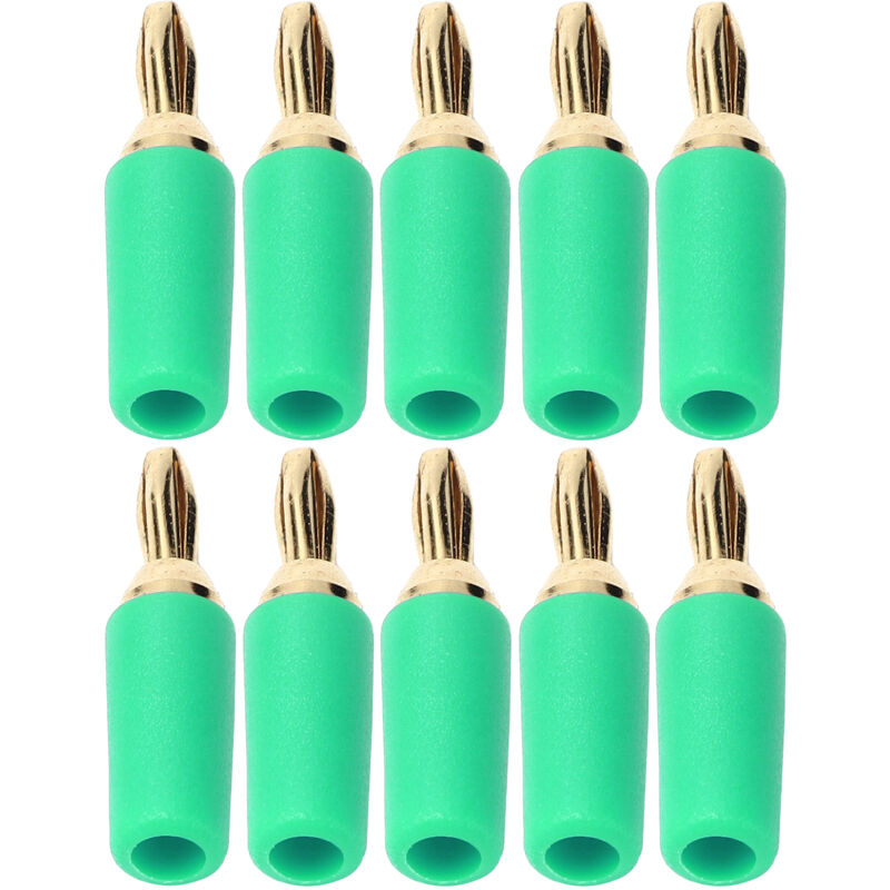 Bananenstecker, 10 Stück Diy-löt-bananenstecker, 2,5 Mm Vergoldete Messing-lötstecker, Stecker-set Für Heimwerker, Steckverbinder Und Adapter (grün)