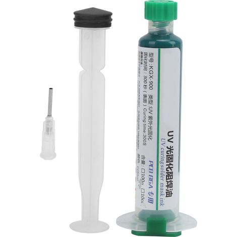 Kgx-900 Grüne Uv-härtende Lötfeste Tinte 10 Ml Mit Schiebernadel Zum Löten Von Leiterplatten