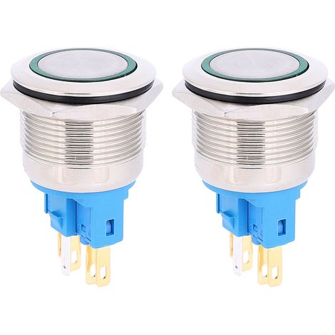 Stück Dc12-24v Ip65 22mm Ring-reset-taster 6-poliger Drucktaster Zubehör Grün