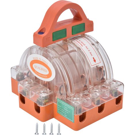 Dreipoliger Messerschalter, 380 V Wechselstrom, 32 A, Mit Led-anzeige, Transparentes Kupfergehäuse, Doppel-jet-trennschalter