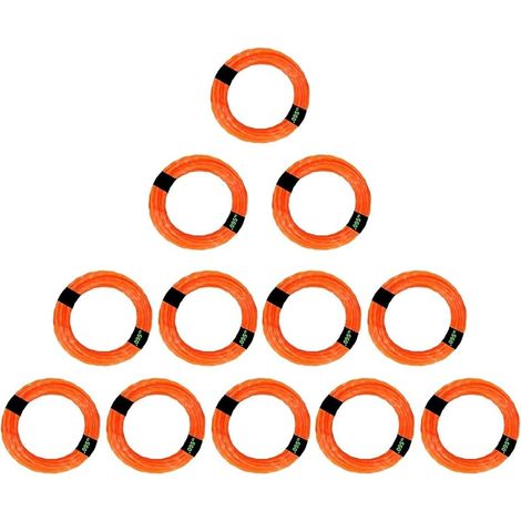 Packung Mit 12 Universellen Nylon-trimmer- Und Freischneiderfäden – 2,4 Mm X 56 M – Quadratisch – Ersatzfaden Für Freischneiderspulen