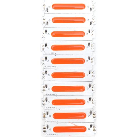 Lange Led-streifen, 10 Stück Led-chips Cob-lichtquelle, Lange Led-streifen, 12 V, 2 W, Für Autobeleuchtungszubehör (rotes Licht)