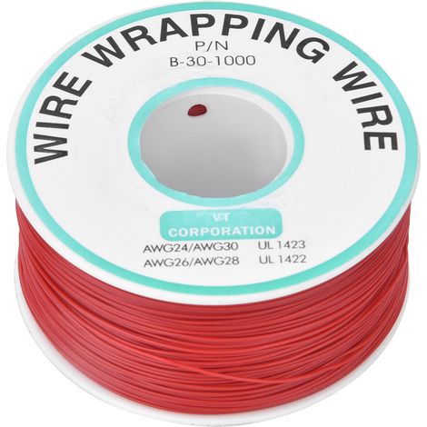 Ok Red Wire Leiterplattenwicklungsdraht, Oxidationsbeständiger Kupferdraht, Reparaturdraht 30awg, Wickeldraht, Verzinnter Kupferdraht 300m