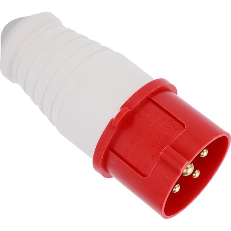 Industriestecker Mit 4 Pins, Schutzart Ip44, Wasserdicht, Drehstromstecker, Hochleitfähig, Explosionsgeschützt, 3p+e 16a 380v–415v, Rot