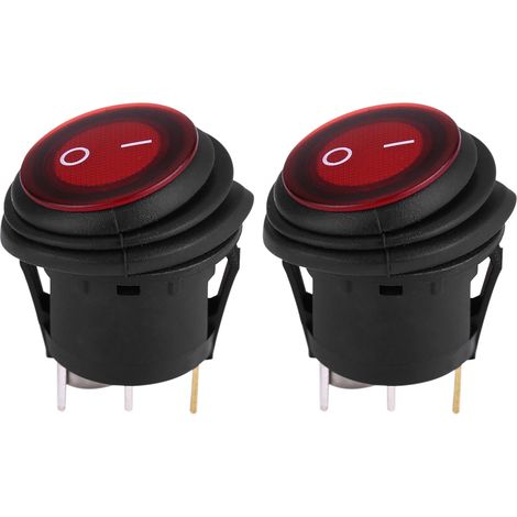 Stück Rote Led-leuchte 12v/24v Universal 20a 3-pin Runder Wippschalter Ein/aus