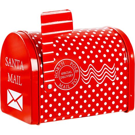 Kreativer Und Niedlicher Weihnachtsbriefkasten, Einfach Anzubringende Ornamente, 13 X 8 X 9,5 Cm, Rot, Hochwertige Verarbeitung, Geeignet Für Hochzeiten, Geburtstage Und Als Dekoration.