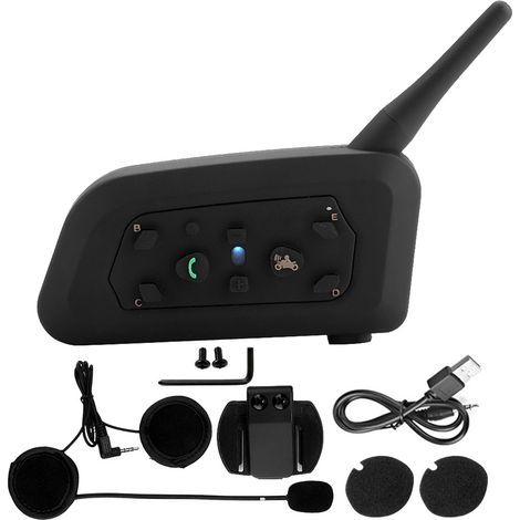 V61200 Motorradhelm Kabelloses Bluetooth-intercom-headset Mit Freisprechfunktion Für 6 Personen