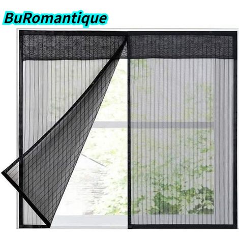 Magnetisches Insektenschutzgitter Mit Klettverschluss (magic Tape), Schwarz, Maße 120 X 120 Cm