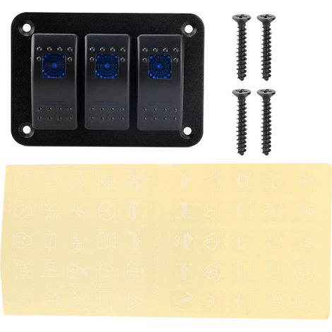 3-fach 12-24v Wippschalterpanel Mit Led-beleuchtung Für Auto, Boot, Wohnmobil