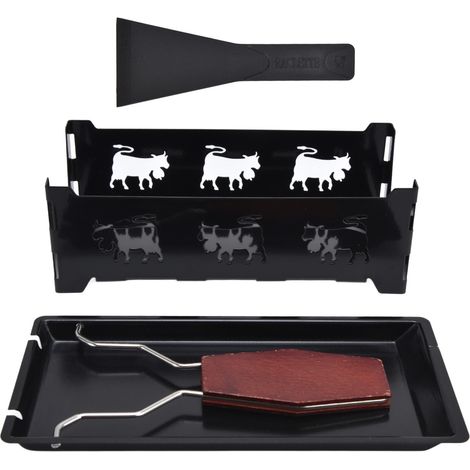Mini-raclette-grill Mit Schwarzem Griff. Rechteckiges Käse-grillgerät Für Kochgeschirr.