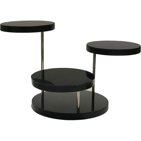 Mehrschichtiger Präsentationsständer, Runder Schmuckständer, Modisches Dekorationsdesign Für Kekse Und Ringe (3 Schwarze Ebenen)
