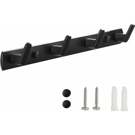 Wandhaken (schwarz), Wandhaken Fürs Badezimmer, Wandhandtuchhaken, Haken Mit 4 Haken Für Bad, Schlafzimmer, Küche, Eingangsbereich