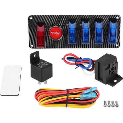 6-in-1-zündschalter Für Autos, 12-v-rennzündschalter-panel, Motorzündschalter, Startknopf-steuerungsset