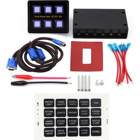 12v/24v 6-fach Touchscreen-bedienfeld Mit Led-schaltern Für Auto/boot - Universal