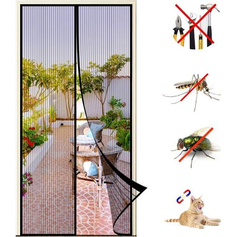 Magnetisches Moskitonetz Für Fenster Oder Türen, 150 X 220 Cm, Feines Selbstklebendes Netzgewebe, Automatisches Magnetverschlusssystem, Schutz Vor Mücken Und Insekten