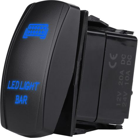 12v 24v Wasserdichter 5-pin Led-lichtleisten-spst-ein/aus-wippschalter Für Auto, Boot, Lkw (blau)