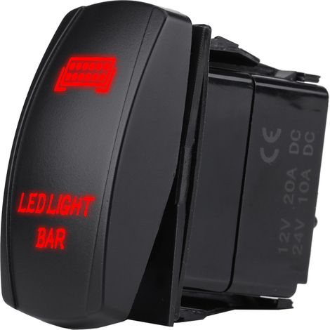12v 24v Wasserdichter 5-pin Led-lichtleisten-spst-wippschalter Ein/aus Für Auto, Boot, Lkw (rot)