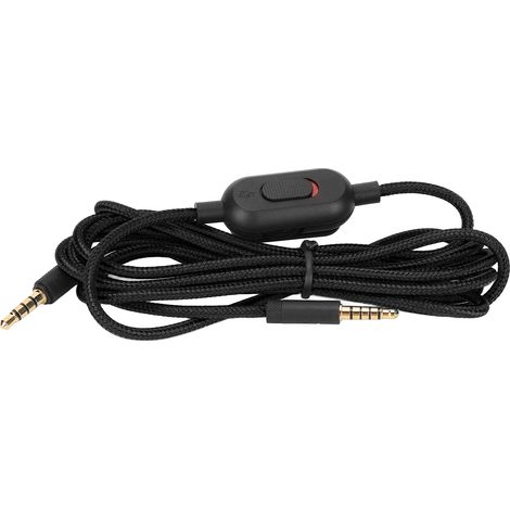 Geflochtenes Gaming-headset-kabel Für Kopfhörer Mit Lautstärkeregelung Und Stummschalter, Passend Für Logitech G Pro X G433 G233, Schwarz