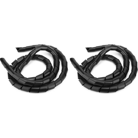 2 Packungen Pp-spiralkabelschutzhüllen, Schwarze Kabelschutzhülle 25 Mm