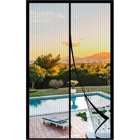 Magnetisches Moskitonetz Für Türen Oder Fenster, Insektenschutzgitter, Fliegengitter, Maße 120 X 210 Cm, Schwarz, Geeignet Für Erkerfenster