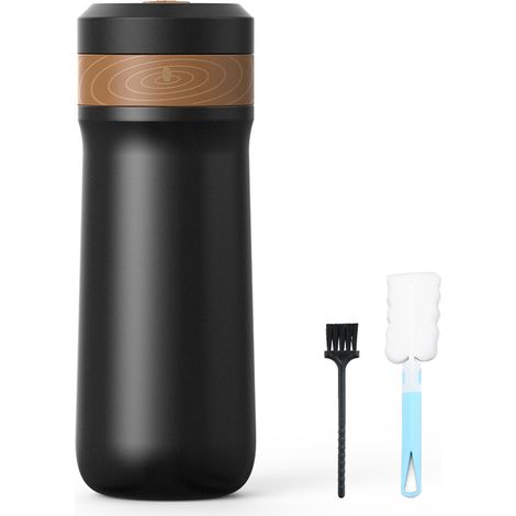 Kaffeebereiter Im French-press-stil Für Unterwegs, 2-lagiger Filter, Doppelwandiges Edelstahlgewebe, Vakuumisolierter Becher, Tragbarer Teebecher, Büro