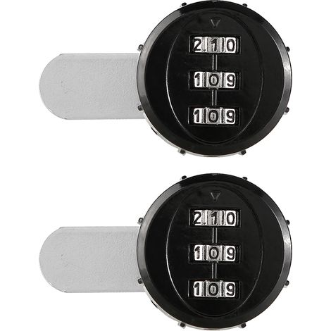 Zweiteiliges, Dreistelliges Mechanisches Zahlenschloss Aus Zinklegierung Für Schränke, Kleiderschränke Und Briefkästen, Schwarz, 20 Mm / 0,79 Zoll