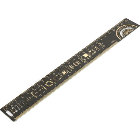 Vergoldetes Leiterplattenlineal R-4, 10 Zoll Multifunktional, Leiterplattenmessung In Millimetern Für Elektronikingenieure Und Elektronikbegeisterte