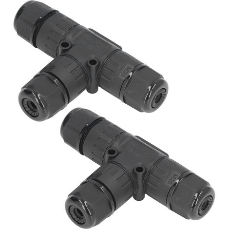 Dreifach-anschlussdose, T-förmig, Wasserdicht, Für Den Stromanschluss Von Led-außenleuchten, 2 Stück